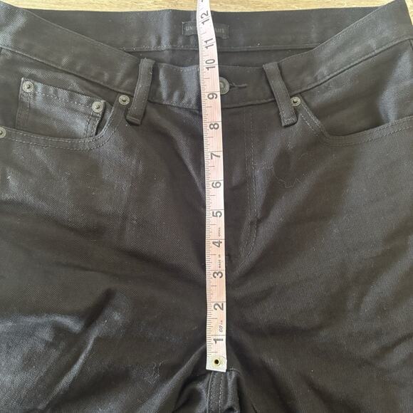 UNIQLO Selvedge Jeans Mens 29x33 Black Slim Straight Mid Rise Stretch Denim - Picture 7 of 11